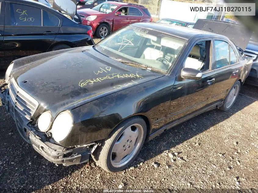 2001 Mercedes-Benz E 55 Amg VIN: WDBJF74J11B270115 Lot: 42121868