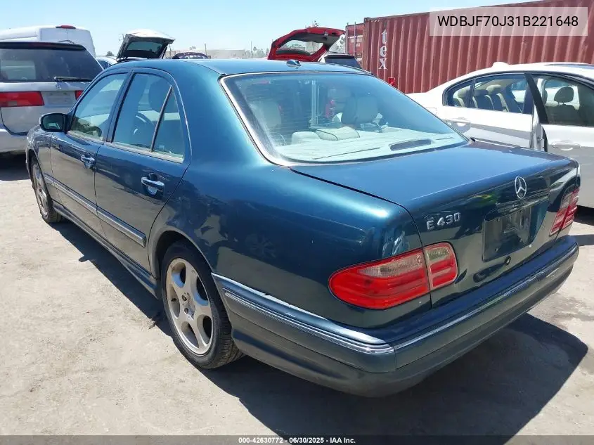 2001 Mercedes-Benz E 430 VIN: WDBJF70J31B221648 Lot: 42630772
