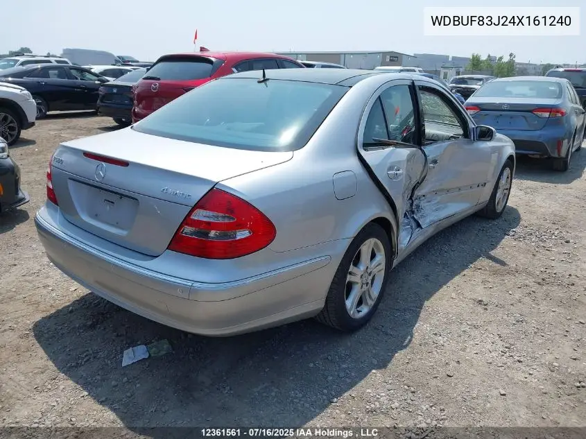 2004 Mercedes-Benz E 500 4Matic VIN: WDBUF83J24X161240 Lot: 12361561