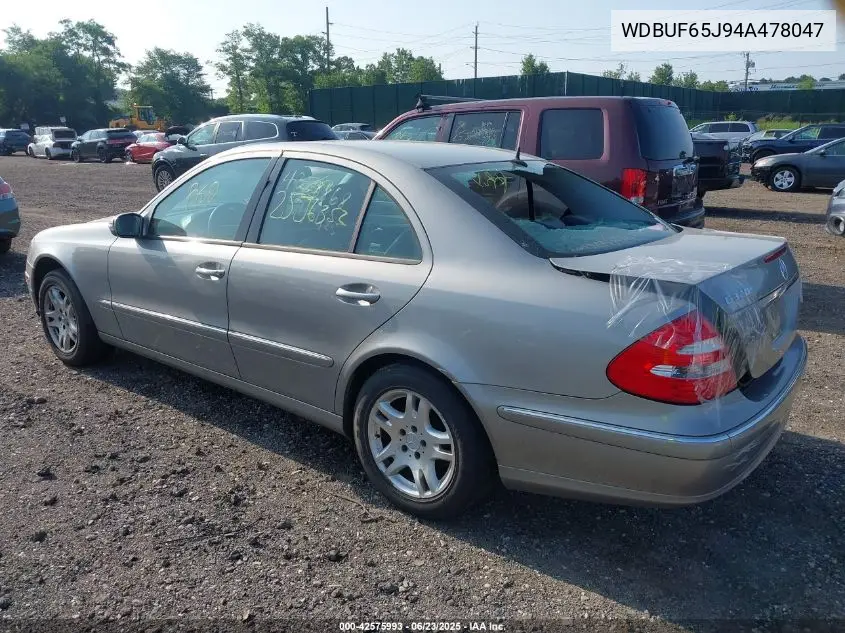 2004 Mercedes-Benz E 320 VIN: WDBUF65J94A478047 Lot: 42575993