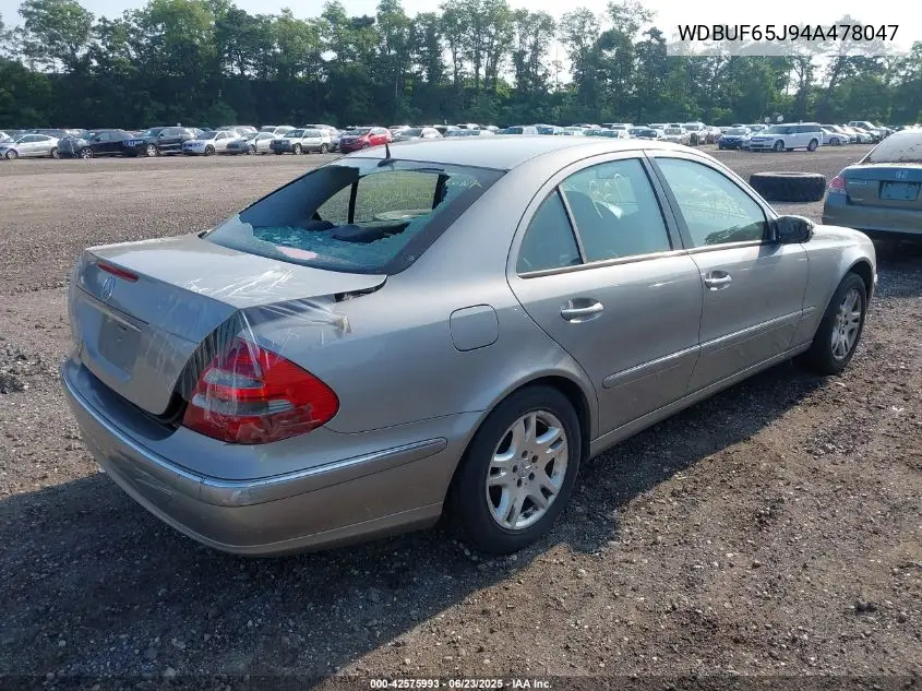 2004 Mercedes-Benz E 320 VIN: WDBUF65J94A478047 Lot: 42575993