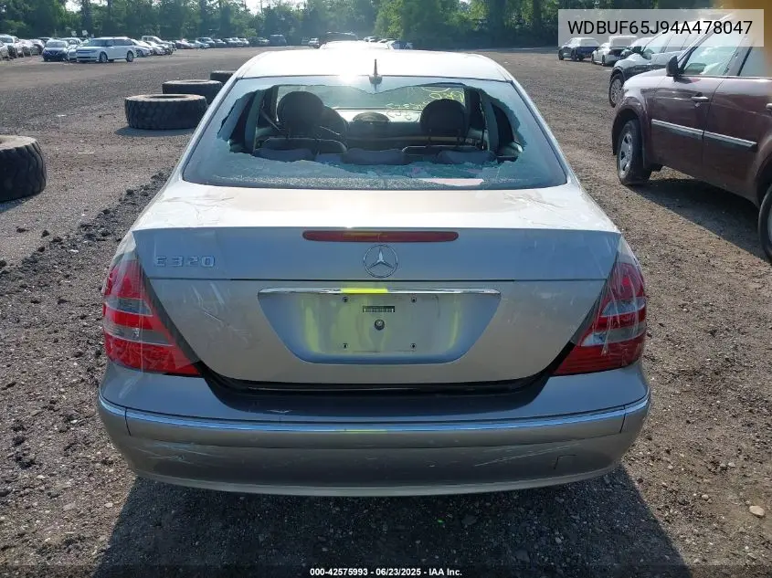 2004 Mercedes-Benz E 320 VIN: WDBUF65J94A478047 Lot: 42575993