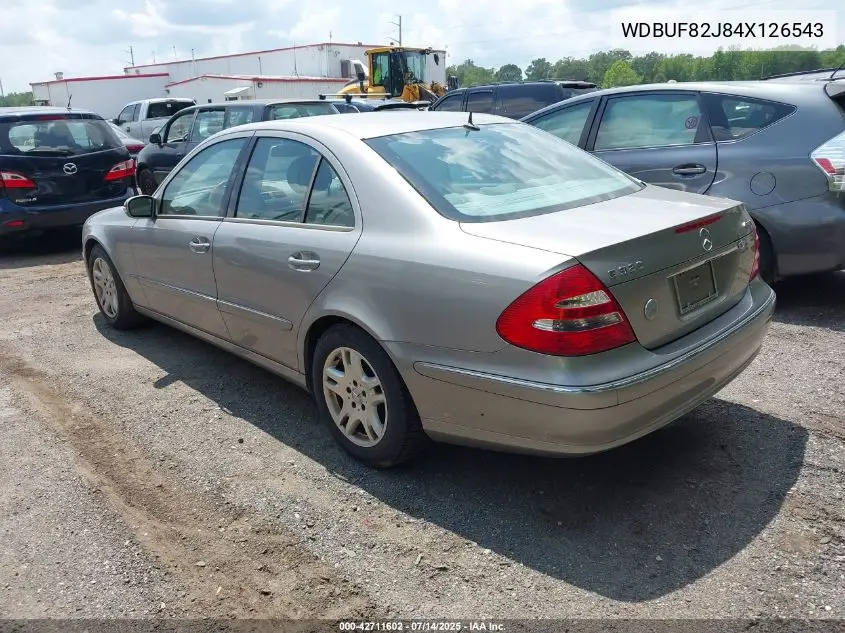 2004 Mercedes-Benz E 320 4Matic VIN: WDBUF82J84X126543 Lot: 42711602