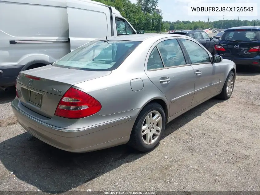 2004 Mercedes-Benz E 320 4Matic VIN: WDBUF82J84X126543 Lot: 42711602