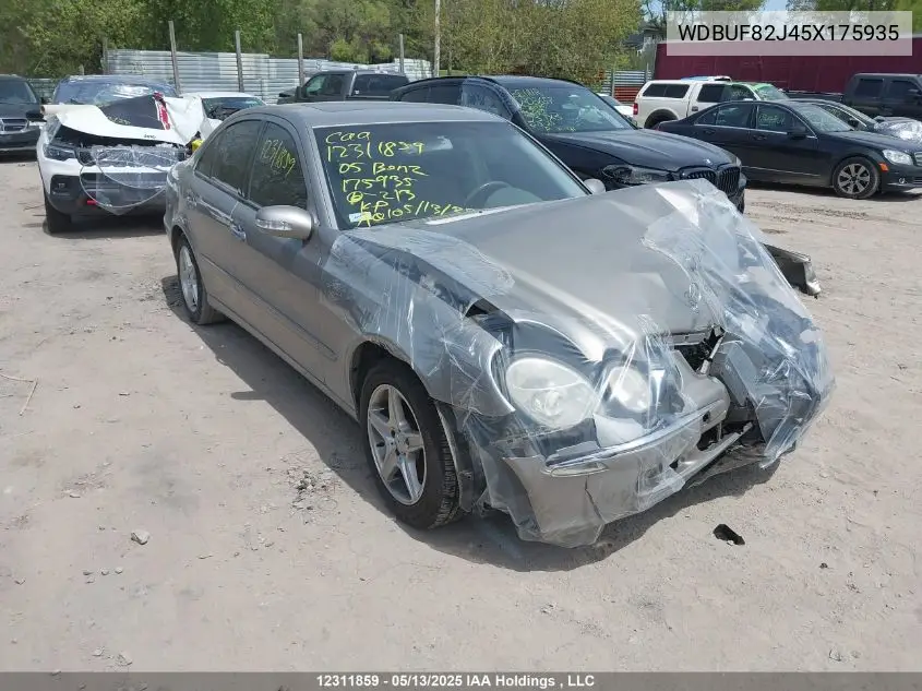 2005 Mercedes-Benz E 320 4Matic VIN: WDBUF82J45X175935 Lot: 12311859