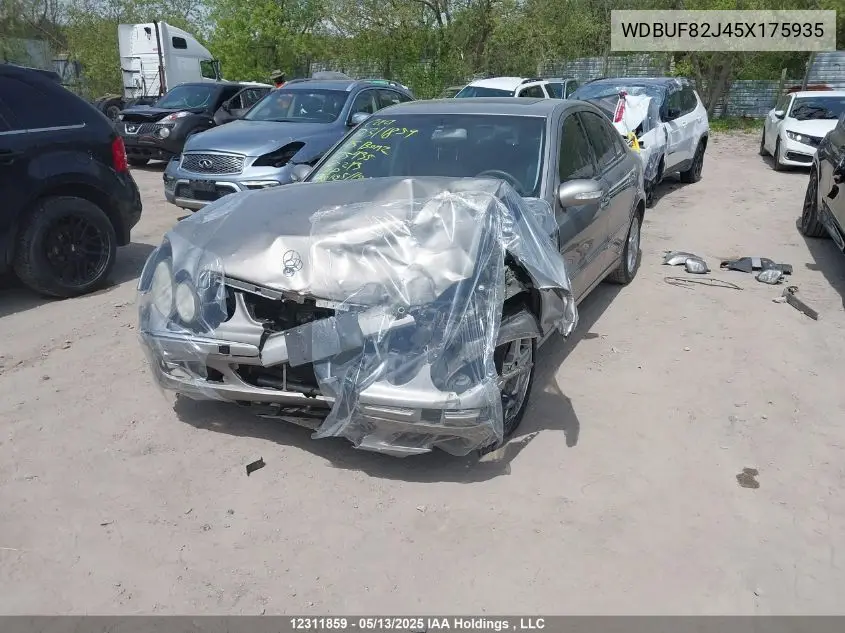 2005 Mercedes-Benz E 320 4Matic VIN: WDBUF82J45X175935 Lot: 12311859