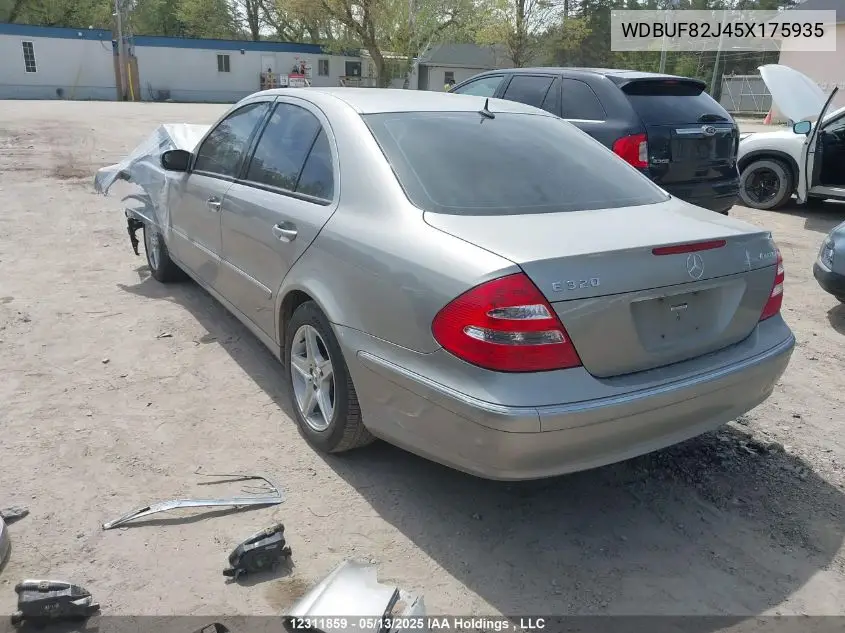 2005 Mercedes-Benz E 320 4Matic VIN: WDBUF82J45X175935 Lot: 12311859