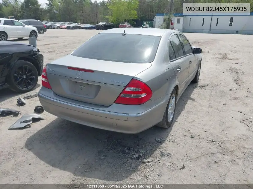 2005 Mercedes-Benz E 320 4Matic VIN: WDBUF82J45X175935 Lot: 12311859