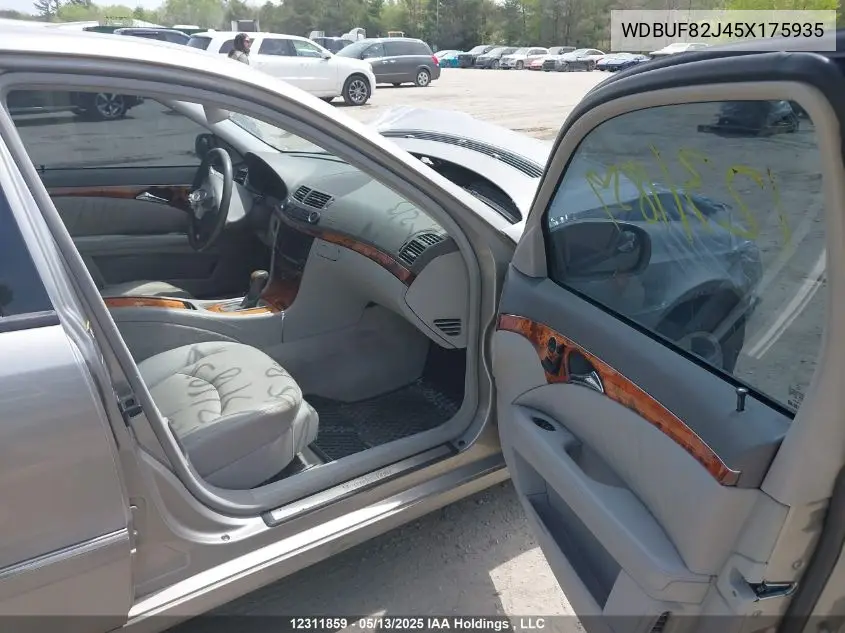 2005 Mercedes-Benz E 320 4Matic VIN: WDBUF82J45X175935 Lot: 12311859