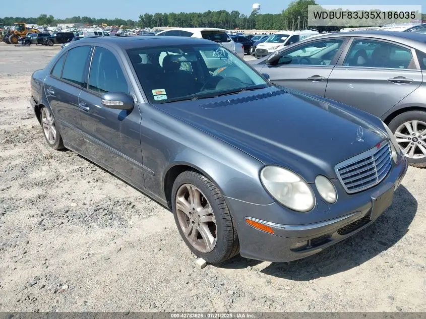 2005 Mercedes-Benz E 500 4Matic VIN: WDBUF83J35X186035 Lot: 42783626