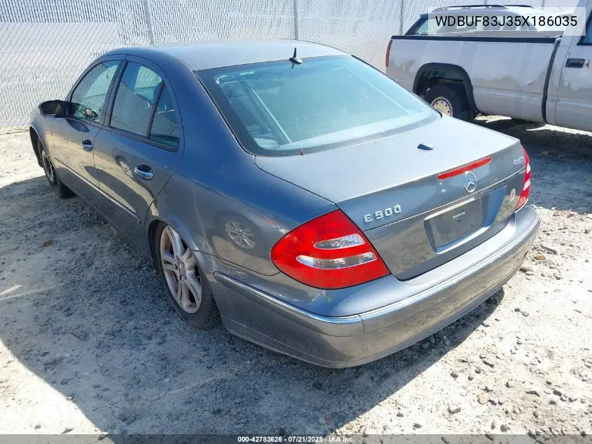 2005 Mercedes-Benz E 500 4Matic VIN: WDBUF83J35X186035 Lot: 42783626