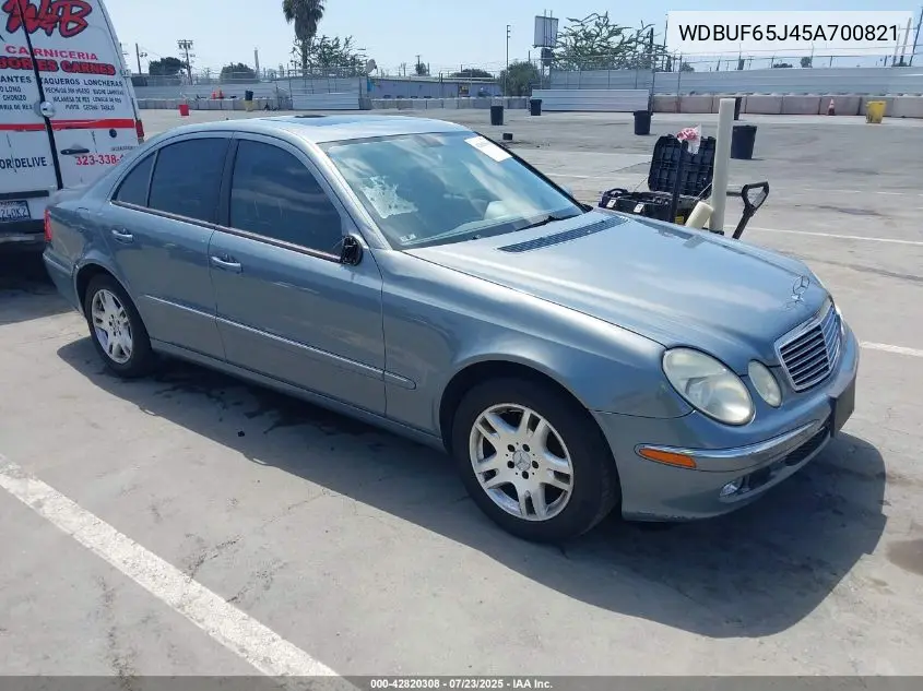 2005 Mercedes-Benz E 320 VIN: WDBUF65J45A700821 Lot: 42820308
