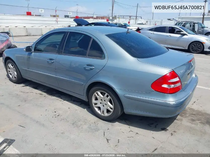 2005 Mercedes-Benz E 320 VIN: WDBUF65J45A700821 Lot: 42820308