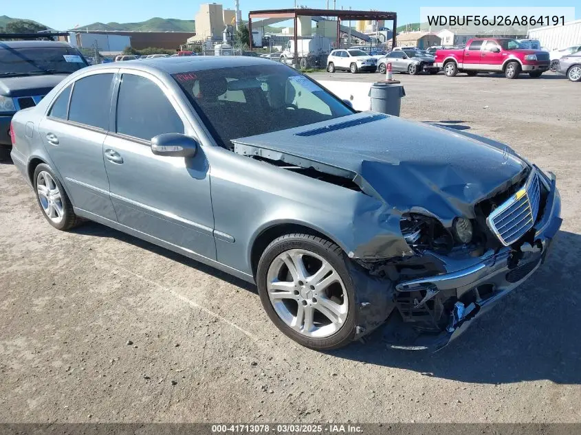2006 Mercedes-Benz E 350 VIN: WDBUF56J26A864191 Lot: 41713078
