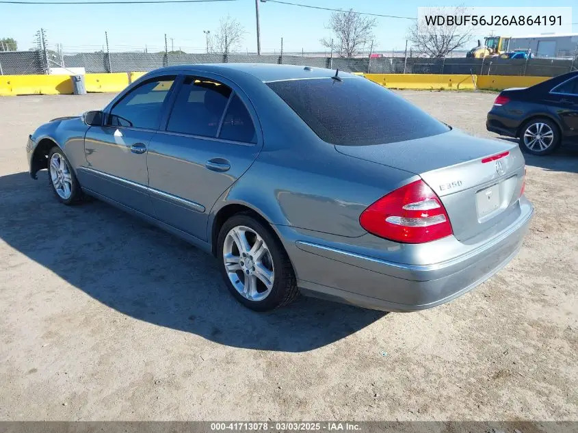 2006 Mercedes-Benz E 350 VIN: WDBUF56J26A864191 Lot: 41713078