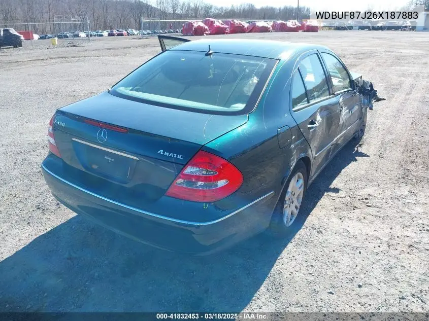 2006 Mercedes-Benz E 350 4Matic VIN: WDBUF87J26X187883 Lot: 41832453