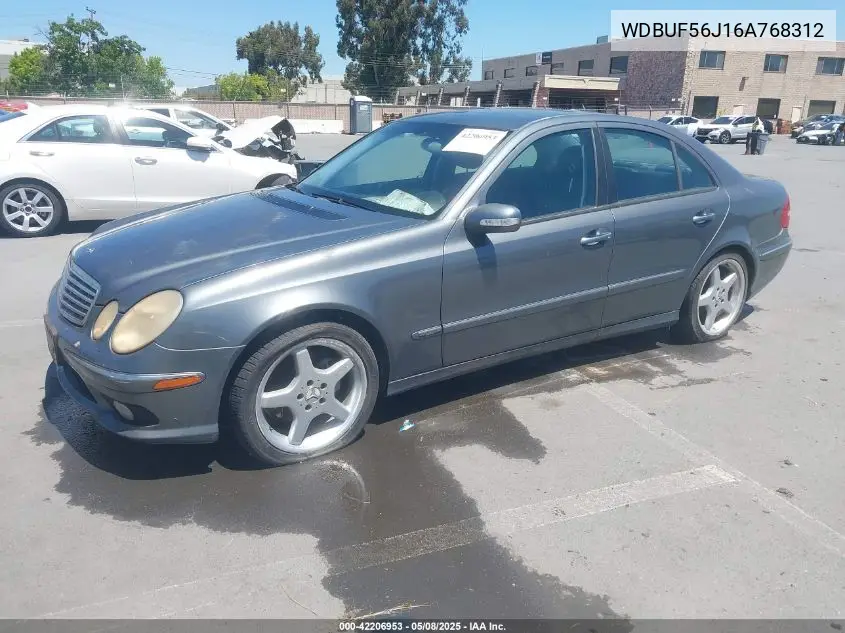2006 Mercedes-Benz E 350 VIN: WDBUF56J16A768312 Lot: 42206953