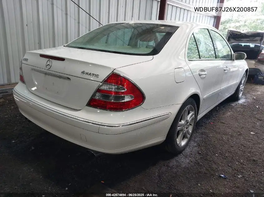 2006 Mercedes-Benz E 350 4Matic VIN: WDBUF87J26X200857 Lot: 42574894