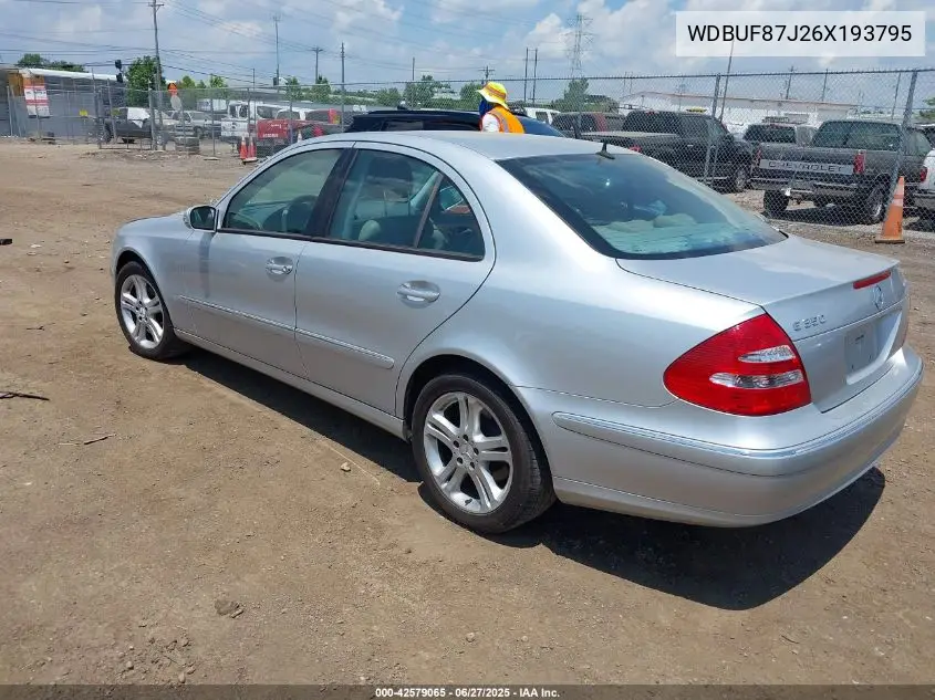 2006 Mercedes-Benz E 350 4Matic VIN: WDBUF87J26X193795 Lot: 42579065