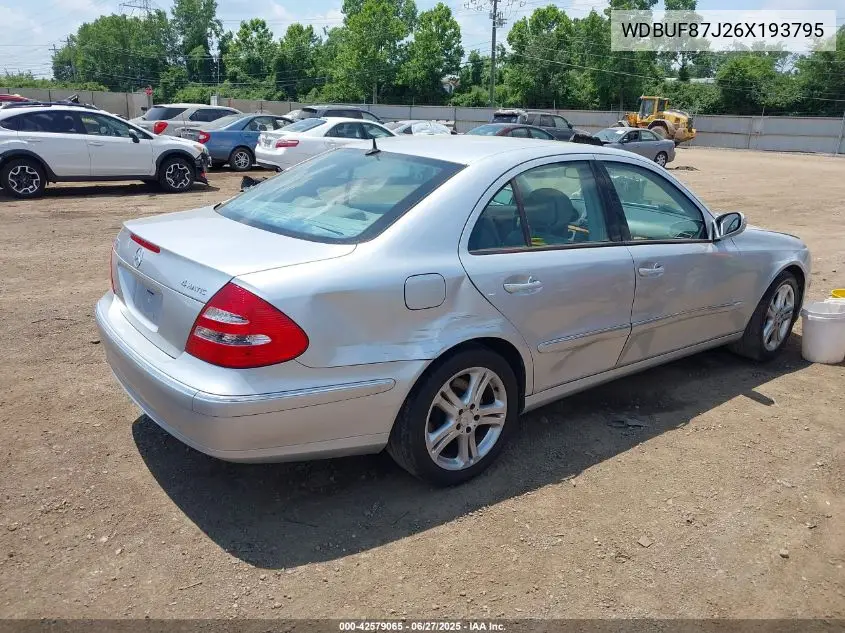 2006 Mercedes-Benz E 350 4Matic VIN: WDBUF87J26X193795 Lot: 42579065