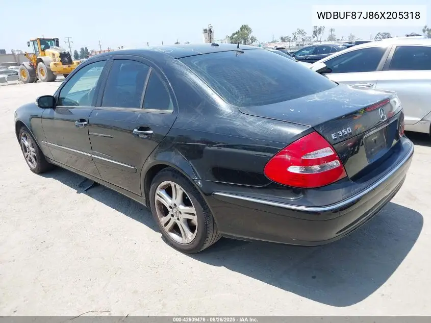 2006 Mercedes-Benz E 350 4Matic VIN: WDBUF87J86X205318 Lot: 42609476