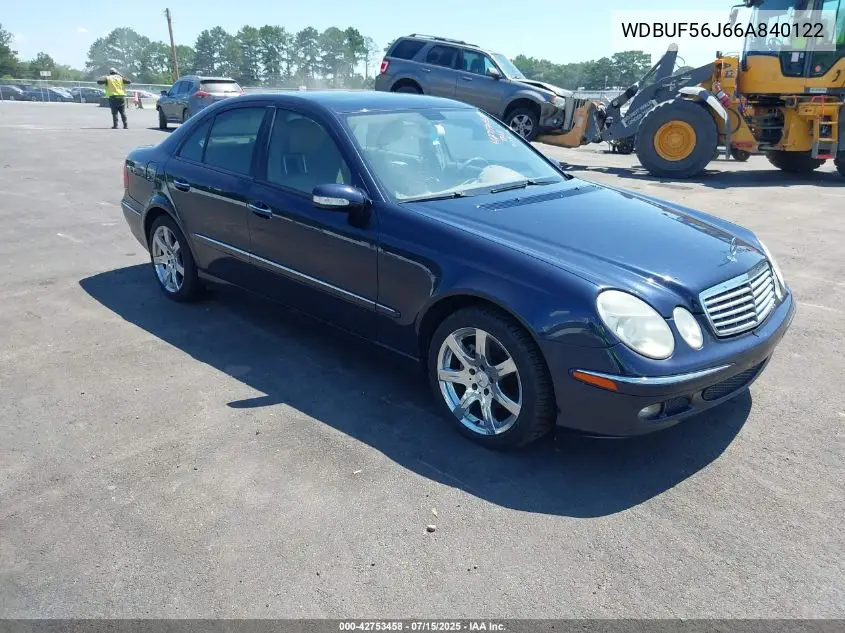 2006 Mercedes-Benz E 350 VIN: WDBUF56J66A840122 Lot: 42753458