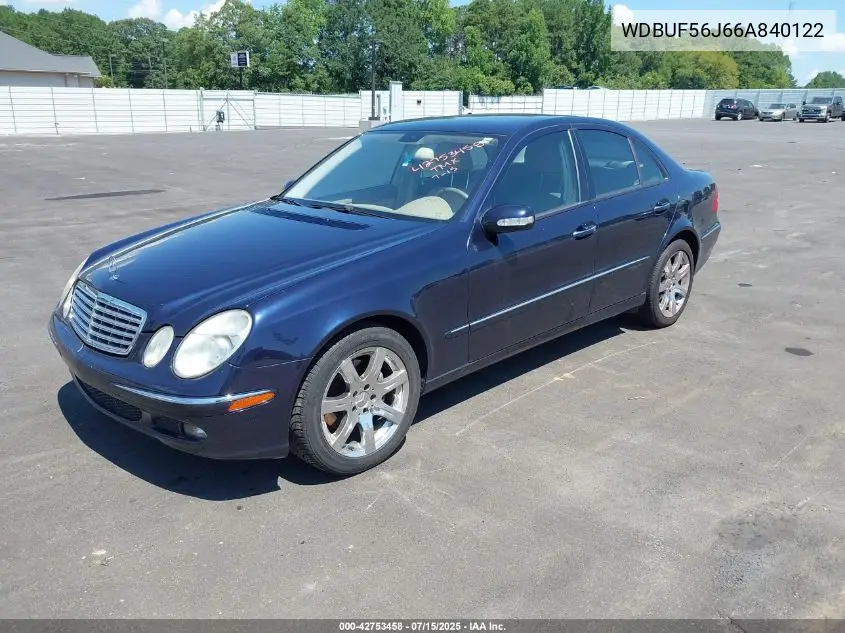 2006 Mercedes-Benz E 350 VIN: WDBUF56J66A840122 Lot: 42753458