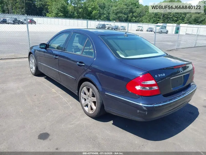 2006 Mercedes-Benz E 350 VIN: WDBUF56J66A840122 Lot: 42753458