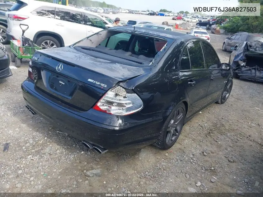 2006 Mercedes-Benz E 55 Amg VIN: WDBUF76J36A827503 Lot: 42788572