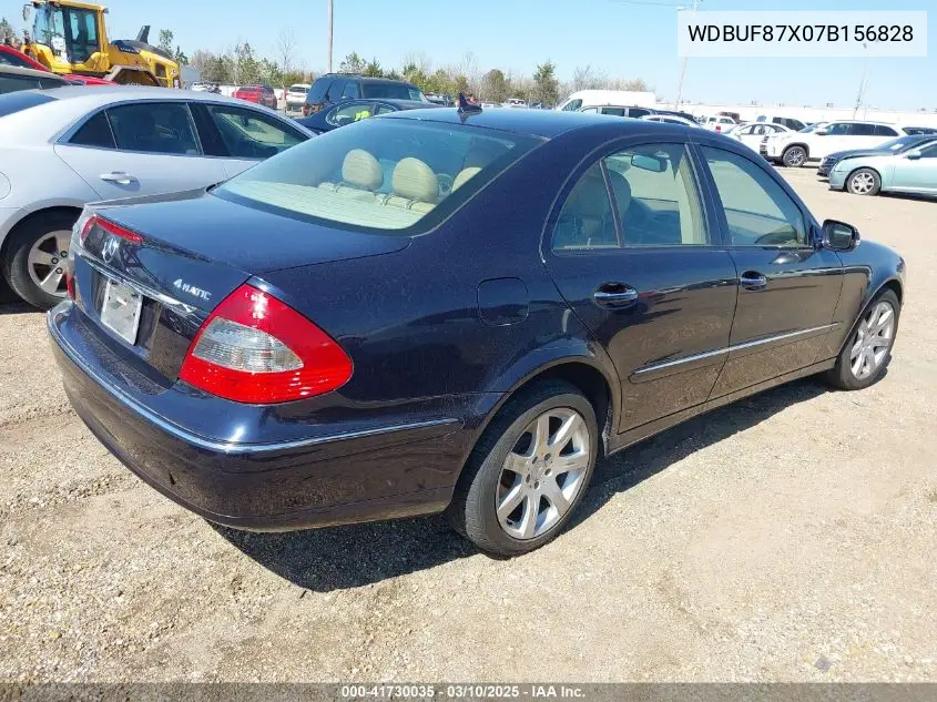 2007 Mercedes-Benz E 350 4Matic VIN: WDBUF87X07B156828 Lot: 41730035