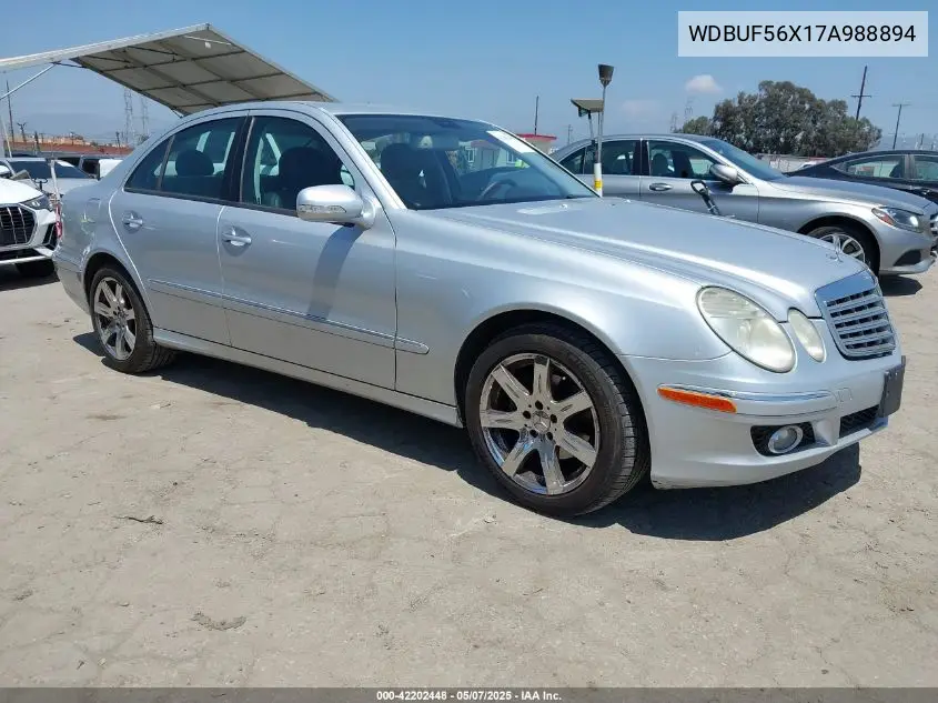 2007 Mercedes-Benz E 350 VIN: WDBUF56X17A988894 Lot: 42202448