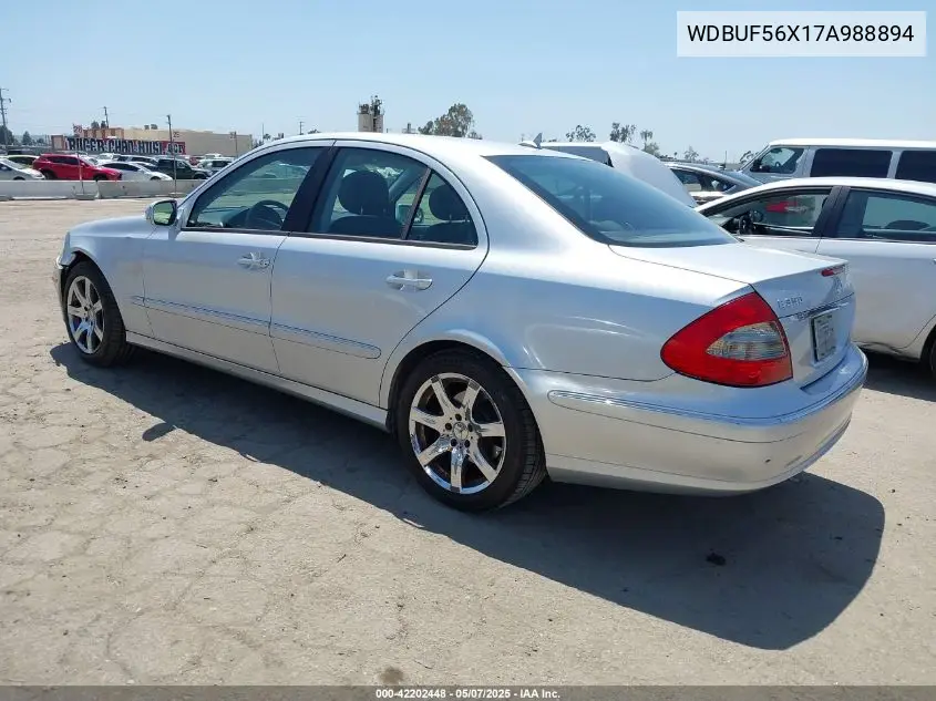 2007 Mercedes-Benz E 350 VIN: WDBUF56X17A988894 Lot: 42202448