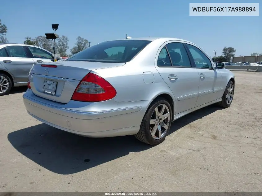 2007 Mercedes-Benz E 350 VIN: WDBUF56X17A988894 Lot: 42202448
