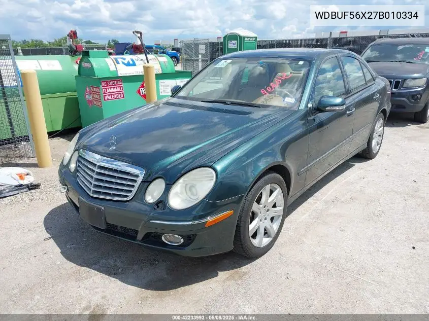 2007 Mercedes-Benz E 350 VIN: WDBUF56X27B010334 Lot: 42233993