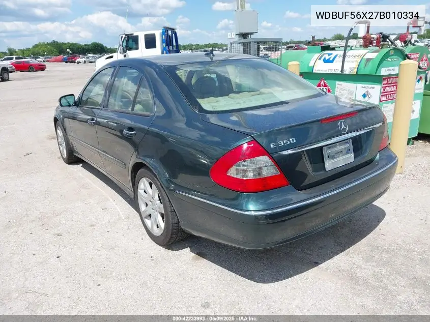 2007 Mercedes-Benz E 350 VIN: WDBUF56X27B010334 Lot: 42233993