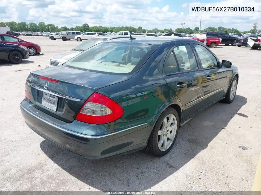 2007 Mercedes-Benz E 350 VIN: WDBUF56X27B010334 Lot: 42233993