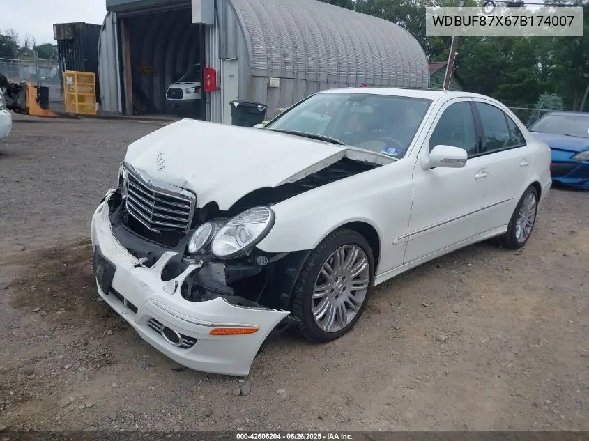 2007 Mercedes-Benz E 350 4Matic VIN: WDBUF87X67B174007 Lot: 42606204