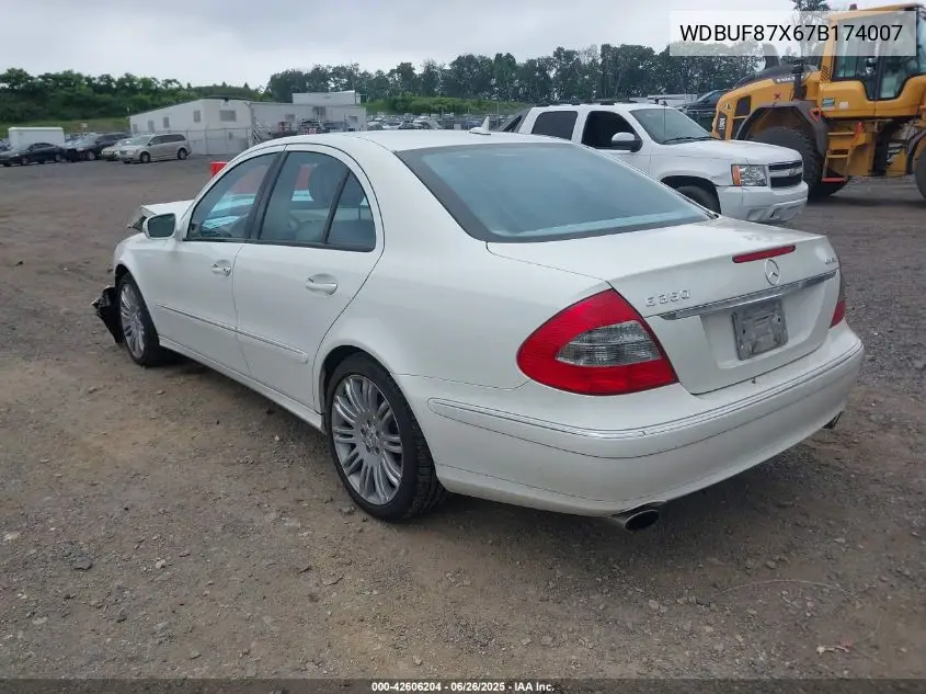 2007 Mercedes-Benz E 350 4Matic VIN: WDBUF87X67B174007 Lot: 42606204