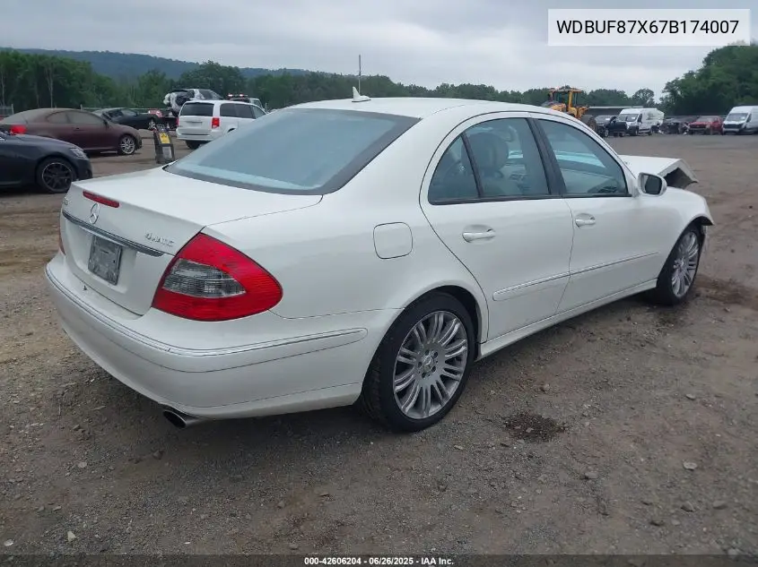 2007 Mercedes-Benz E 350 4Matic VIN: WDBUF87X67B174007 Lot: 42606204