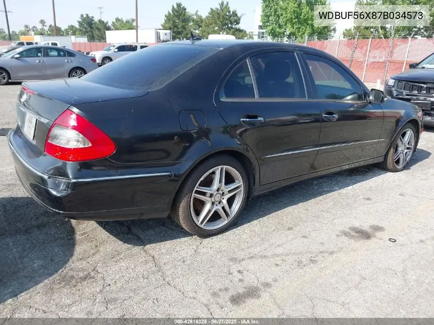 2007 Mercedes-Benz E 350 VIN: WDBUF56X87B034573 Lot: 42616328