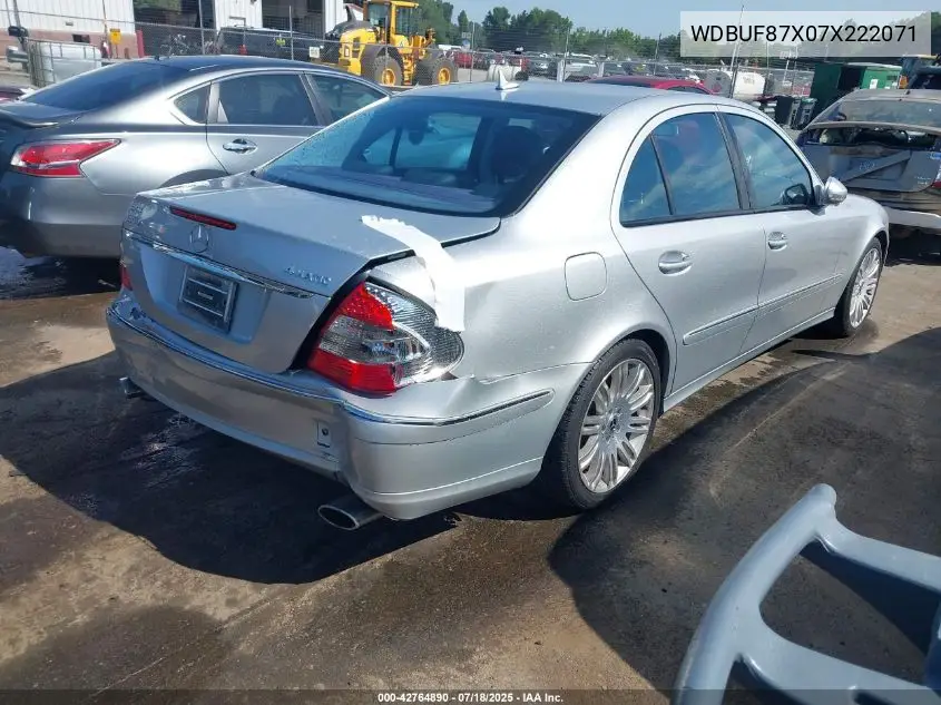 2007 Mercedes-Benz E 350 4Matic VIN: WDBUF87X07X222071 Lot: 42764890