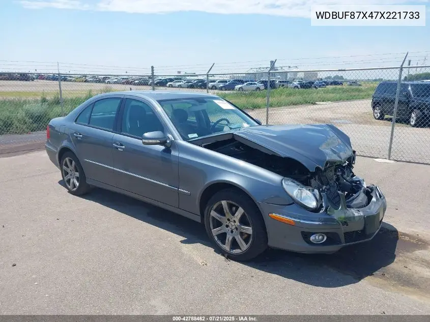 2007 Mercedes-Benz E 350 4Matic VIN: WDBUF87X47X221733 Lot: 42788462