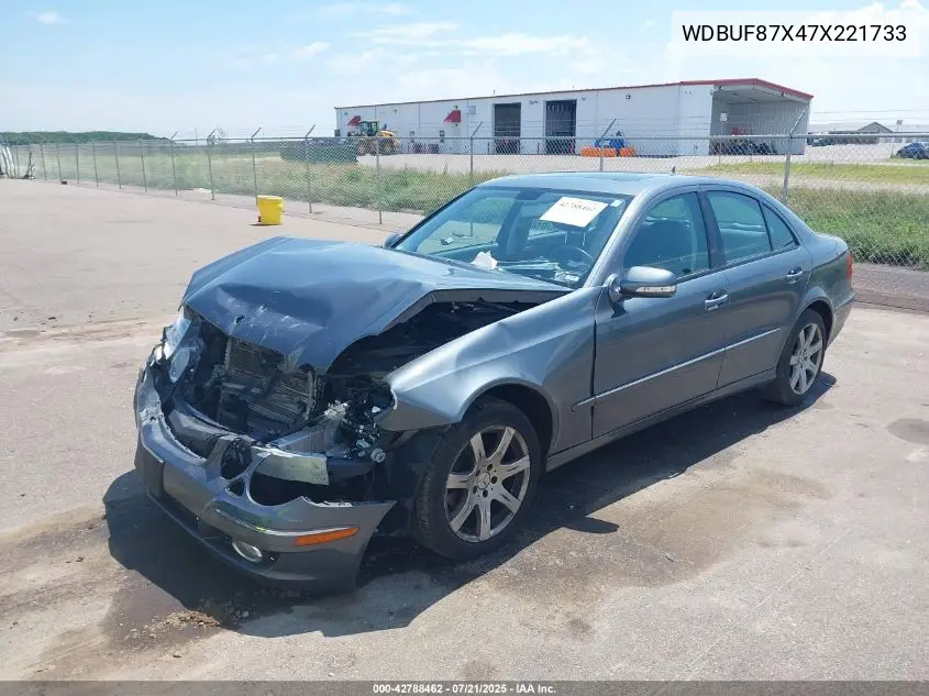 2007 Mercedes-Benz E 350 4Matic VIN: WDBUF87X47X221733 Lot: 42788462