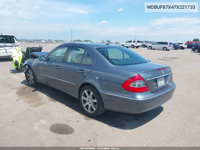 2007 Mercedes-Benz E 350 4Matic VIN: WDBUF87X47X221733 Lot: 42788462
