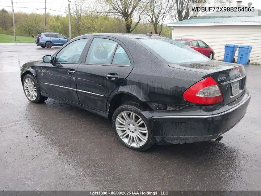 2008 Mercedes-Benz E 550 VIN: WDBUF72X98B254565 Lot: 12311398X