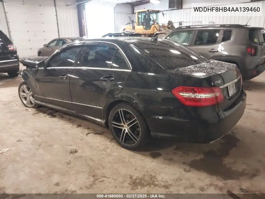 2010 Mercedes-Benz E 350 4Matic VIN: WDDHF8HB4AA139460 Lot: 41660000