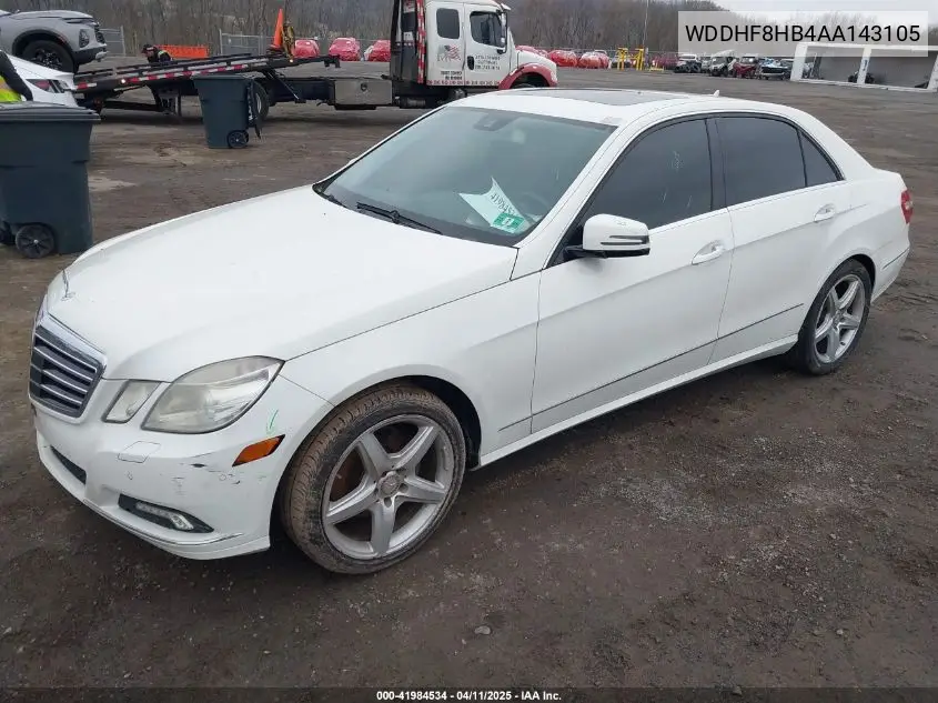 2010 Mercedes-Benz E 350 4Matic VIN: WDDHF8HB4AA143105 Lot: 41984534