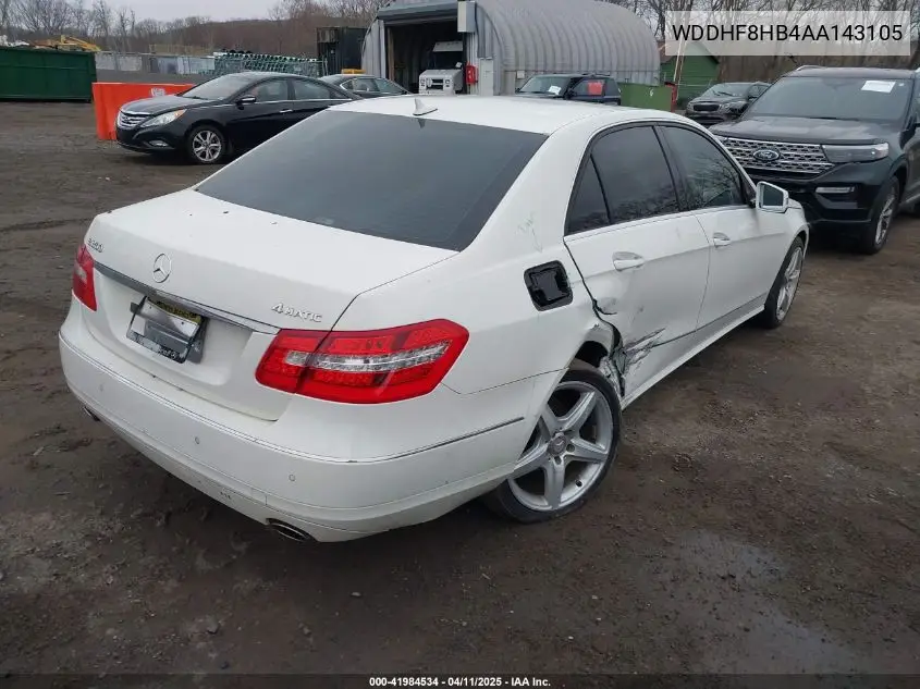 2010 Mercedes-Benz E 350 4Matic VIN: WDDHF8HB4AA143105 Lot: 41984534