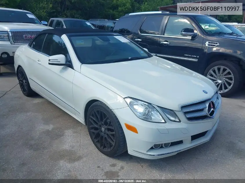 2011 Mercedes-Benz E 350 VIN: WDDKK5GF0BF110997 Lot: 42226163