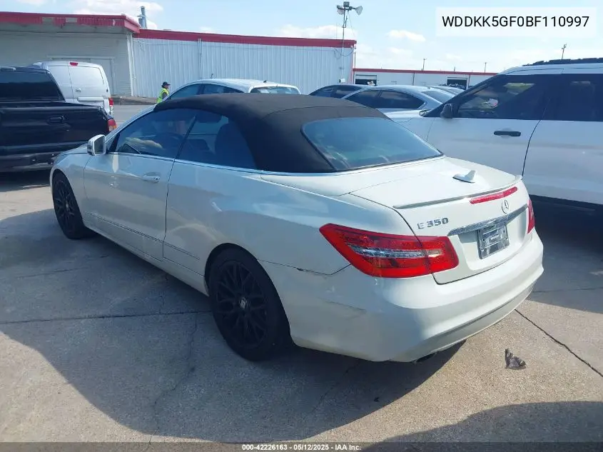 2011 Mercedes-Benz E 350 VIN: WDDKK5GF0BF110997 Lot: 42226163